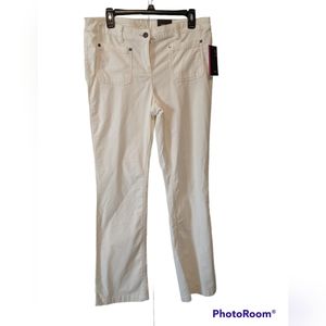 Style & Co. Women's Ivory Boot Cut Mid Rise Micro Corduroy Pants Size 10